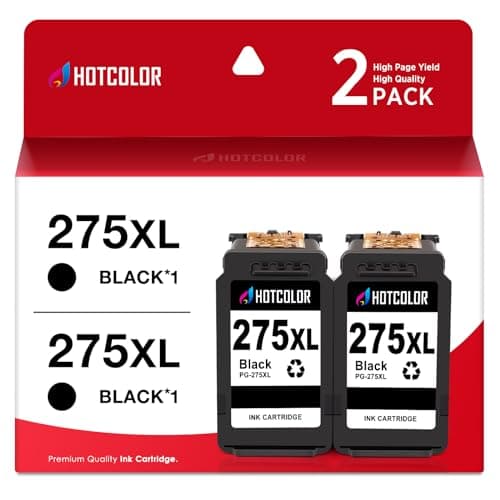 HOTCOLOR PG-275XL Black Ink Cartridges Replacement for Canon 275 Black Ink for Canon Ink 275 and 276 for Canon 275 and 276 Ink cartridges 275XL for Canon TR4720 TS3522 TR4700 TS3500 TR4722 (2 Black) - Image 1