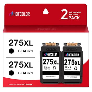 HOTCOLOR PG-275XL Black Ink Cartridges Replacement for Canon 275 Black Ink for Canon Ink 275 and 276 for Canon 275 and 276 Ink cartridges 275XL for Canon TR4720 TS3522 TR4700 TS3500 TR4722 (2 Black) - Image 1