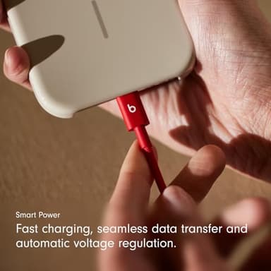 Beats USB-A to USB-C Woven Cable Fast Charging Durable and Tangle-Free Design Compatible Charger for Apple & Android Devices (1.5 m, 5 ft) - Rapid Red - Image 6