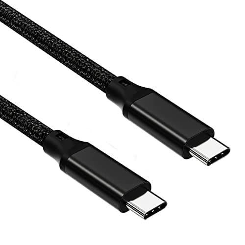 Elfesoul USB C to C Cable, 3.2 Gen 2 USB-C Cable 10ft - 4K UHD 20Gbps 100W PD Fast Charging Cable for MacBook Pro, for iPad Pro, Nylon Braided, Black. - Image 1