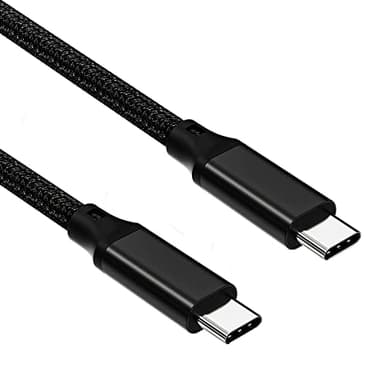 Elfesoul USB C to C Cable, 3.2 Gen 2 USB-C Cable 10ft - 4K UHD 20Gbps 100W PD Fast Charging Cable for MacBook Pro, for iPad Pro, Nylon Braided, Black. - Image 1