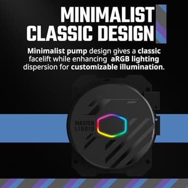 Cooler Master MasterLiquid 360L Core 360mm Close-Loop AIO Liquid Cooler, ARGB Sync, Gen S Coldplate Pump, 120mm PWM, CryoFuze 14W/mK, AMD Ryzen AM5/AM4, Intel LGA1700/1200 (MLW-D36M-A18PZ-R1) , Black - Image 3