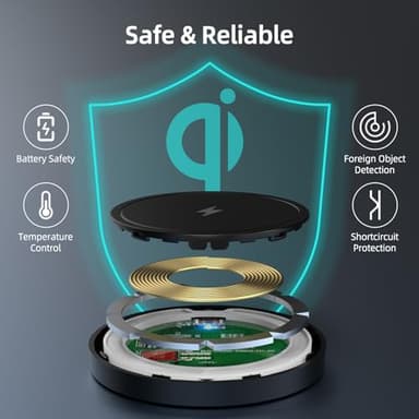 PINRUIGE Magnetic Wireless Charger for iPhone 15W Max Fast for Mag-Safe Wireless Charging Pad Compatible for iPhone 16/16 Pro/Pro Max/15/14/13/12/11/Pro with Wall Charger for USB-A Converter, Black - Image 5