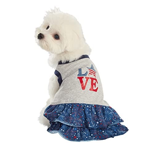 Best Furry Friends Dress for Dogs, Love Stars & Stripes, X-Small