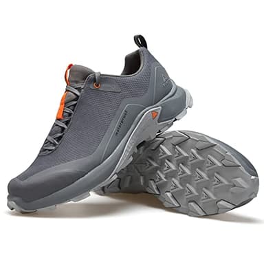 HUMTTO Men's All-Terrain Waterproof Hiking Shoes Lightweight Breathable Trekking Trails Shoes Anti Slip Outdoor Shoes 13 Grey - Image 5