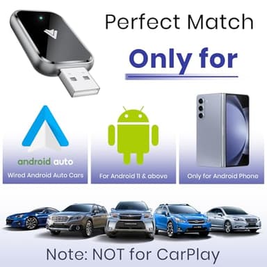 HaMeby Wireless Android Auto Adapter for Android, Convert Wired to Wireless, Mini Size with Extension USB-C/Type-C, Stable Control & No Delay, Supports Car Original Control - Image 7