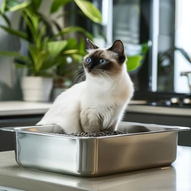 Stainless Steel Cat Litter Box for Big Cats,Small Stainless Steel,Large Metal Cat Litter Box-Easy to Clean.(17.5" L x 13.6" W x 4.1" H). - Image 7