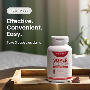 HumanN SuperBeets Beet Root Capsules Quick Release 1000mg, Helps Support Nitric Oxide Production, Blood Pressure, Heart Health, Contains Non-GMO Beetroot Powder, Studied Antioxidants 90 Count - Image 6