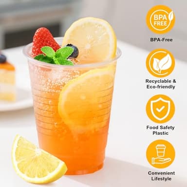 BYSNOW 7 oz Clear Plastic Cups, 500 Count Bulk, PP Clear Plastic Cups for Party with Higher Heat Resistance, Suit for Hot Beverages, Soda, Juice (7oz 500count) - Image 2