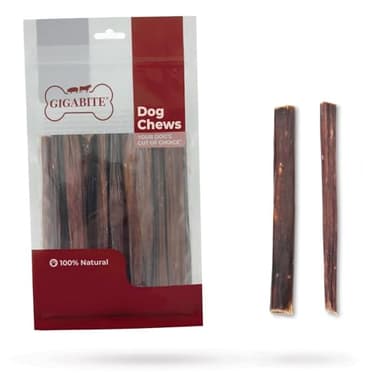 GigaBite Single Ingredient All Natural Free Range Bully Treats and Chews - Bully Sticks/Bladder Sticks/Beef Esophagus by Best Pet Supplies - Esophagus Sticks (6 Inch), Pack of 20 - Image 1