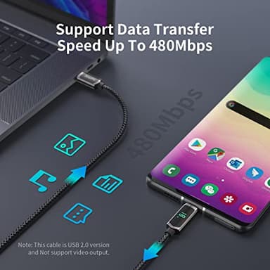SOOPII 100W USB C to USB C Cable, 4FT Nylon Braided Type-C Cable, PD Fast Charging Cable with LED Display for lPhone 15/15 Pro/15 Plus/15 Pro Max, MacBook Pro, Samsung Galaxy S22/S10, Pixel, LG - Image 4