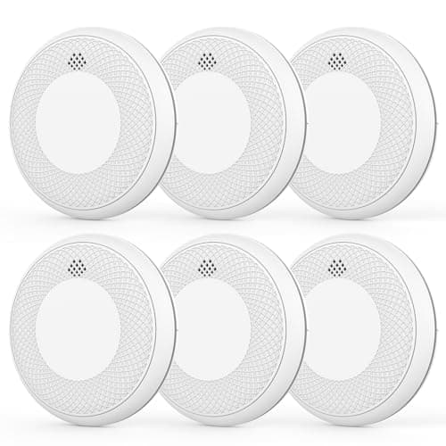 Runidur Fire Alarms Smoke Detectors, Smoke Alarm Battery Operated, 10-Year Product Life, Fire Alarm with Test Button Photoelectric Technology Fire Detectors 6 Pack - Image 1