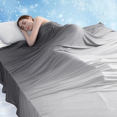 LUXEAR Gradient Cooling Blanket, Double-Sided Q-Max>0.5 Arc-Chill Summer Cold Blanket for Bed Sofa Chair Travel, Absords Heat to Keep Body Cool for Hot Sleeper & Night Sweats Adult Kids - Throw Gray - Image 1