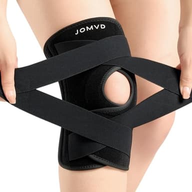 JOMVD Knee Brace for Knee Pain, Meniscus Tear, Adjustable Knee Support with Side Spring Stabilizers for Meniscus Tear, Arthritis, Patella Stability, Knee Pain Relief, Women and Men - Image 1