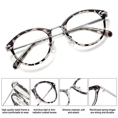 MEETSUN Blue Light Blocking Glasses, Anti Eye Strain Headache (Sleep Better),Computer Reading Glasses UV400 Lens (Leopard, 47) - Image 4