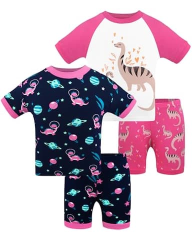 DAUGHTER QUEEN Girls Pajamas 18-24 Months Summer PJs Dinosaur Pj Sets Baby Toddler 100% Cotton Short Sleeve Jammies Space Sleepwear Sleeping Clothes 18m/Mo 24m/Mth - Image 8