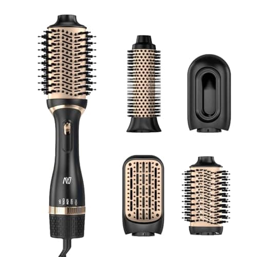 Nycoba Hair Dryer Brush Set, Multifunctional Hot Air Brush for Salon Blowouts, Negative Ion Technology & Quick Drying, Shiny and Less Frizz, Black Orange - Image 1