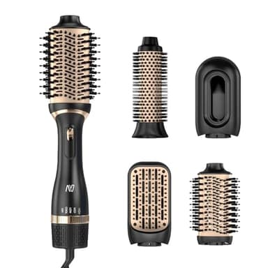 Nycoba Hair Dryer Brush Set, Multifunctional Hot Air Brush for Salon Blowouts, Negative Ion Technology & Quick Drying, Shiny and Less Frizz, Black Orange - Image 1