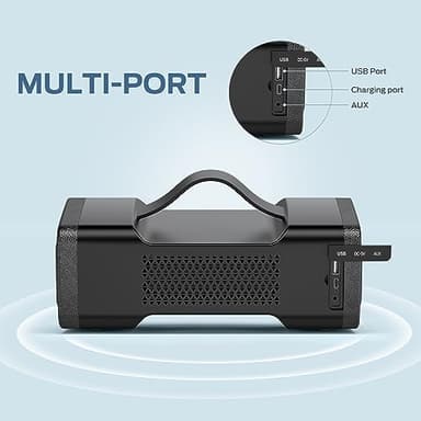 Oraolo Bluetooth Speaker Loud Portable Bluetooth Speaker, 40W Large Speakers Stereo Sound, IPX6 Waterproof, Support USB/AUX Input, Built-in Mic for Home Party Outdoor - Image 6