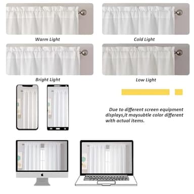 Chyhomenyc White Curtains 120 Inch Length 2 Panels Set, Faux Linen Textured Light Filtering Soft Airy Farmhouse Curtain Drapes Ceiling to Floor for Large Window, 50Wx120L - Image 5