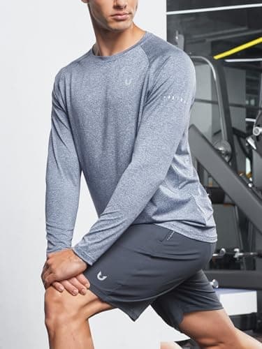 NORTHYARD Men's Sun Protection UPF 50+ Shirts Long Sleeve Running Workout Athletic Gym Shirt UV Swim Fish Rash Guard Hiking BLUEHEATHER L - Image 3