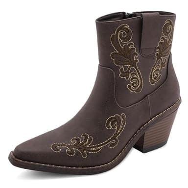 Canyon Trails - Western Boots for Women - Ankle Style Cowgirl Boots (Dark Brown- Arlene) Comfortable Women Cowboy Boots for Women & Teen Girls - Women Cowgirl Boot, Dark Brown, 11 - Image 7