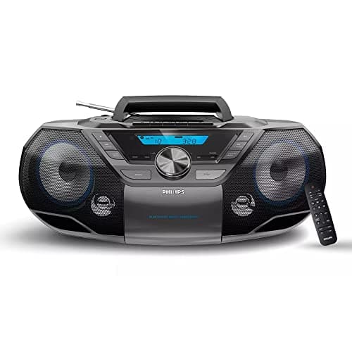 Philips Portable CD Player Boombox Bluetooth with Cassette Player All in one Powerful Stereo Boom Box CD Player for Home Mega Bass Reflex Speakers, Radio/USB/MP3/AUX Input with Backlight LCD Display - Image 1