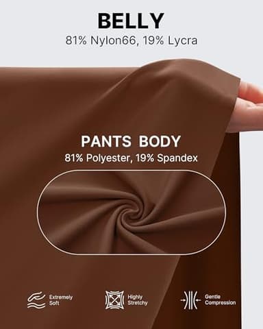 G4Free Maternity Yoga Pants with Pockets Pregnancy Leggings Dress Work Trousers for Casual Athletic Workout (Dark Coffee,M,30") - Image 5