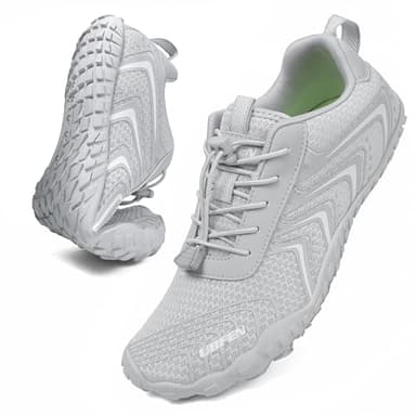 UBFEN Water Shoes Aqua Swim Shoes Mens Womens Beach Sports Quick Dry Barefoot for Boating Fishing Diving Surfing Z1 Light Gray Color Size US 7 Women 6 Men - Image 2