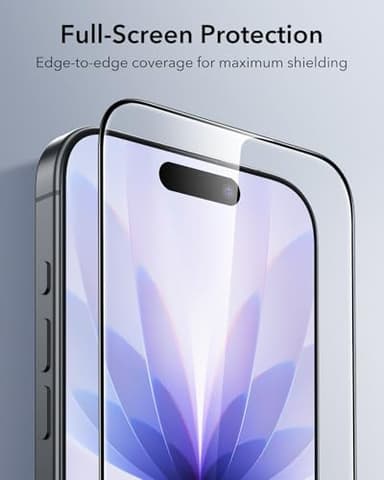 ESR 3 Pack of iPhone 17/ iPhone 16 Pro Screen Protector, Military-Grade Shatterproof, 9H Hardness, Full Coverage Tempered Glass with Ultra Fit Tray - Image 6