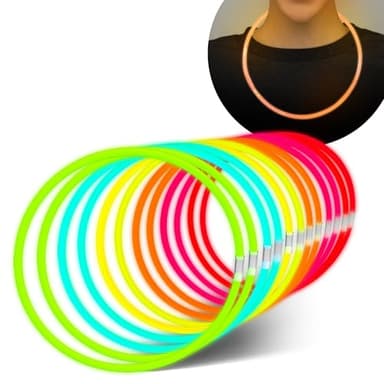 Glow Fever Glow Sticks Bulk 100ct 22'' Glow Necklaces with Connectors, Neon Light Sticks for Party Festivals Raves Concert Birthday Wedding, Multicolor - Image 1