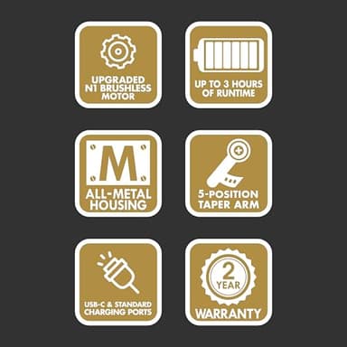 BaBylissPRO GOLDFX+ Professional Barber Cord/Cordless Hair Clippers for Men, All Metal, Lithium Battery with 3-Hour Runtime, Gold - Image 9