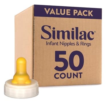 Similac Baby Formula Twist Nipple and Ring, Infant Bottle Nipple and Ring, Latex-Free, 50ct - Image 1