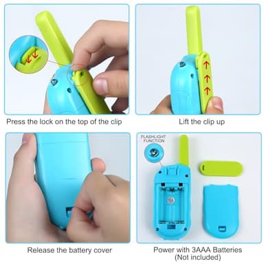 VOOPON Walkie Talkies for Kids 22 Channels Long Range 2 Way Radio Toys for 3-12 Ages with LCD Flash Light,Birthday Gifts for 4 5 6 7 8 9 Years Old Boys Girls for Camping Hiking Indoor Outdoor (Blue) - Image 3