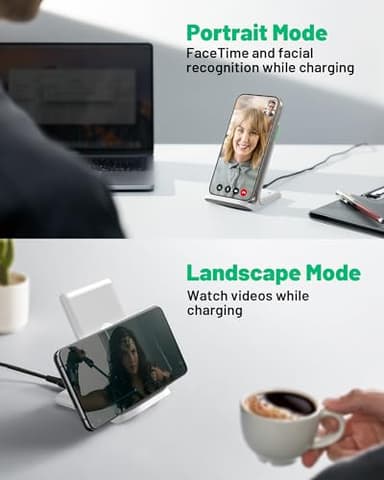 INIU Wireless Charger Station, 15W Fast Qi-Certified Wireless Charging Stand for Official and Home Compatible with iPhone 17 16 15 14 13 12 Pro XS Samsung Galaxy S23 S22 S21 Note 20 Google etc - Image 6