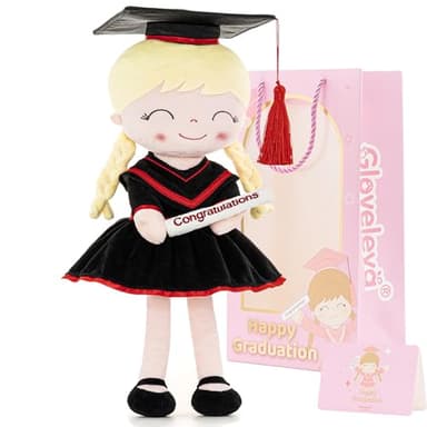 Gloveleya Baby Girl Gifts Graduation Plush Girls Dolls Congratulation Gift for Kindergarten Black 16 inch - Image 1