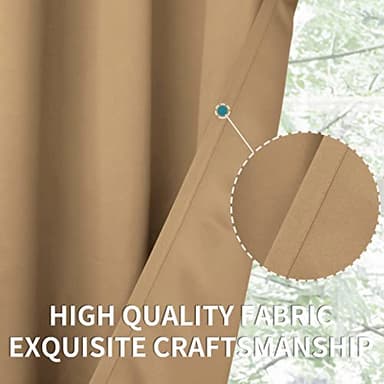 BGment Blackout Curtains for Living Room - Grommet Thermal Insulated Room Darkening Curtains for Bedroom, 2 Panels of 52 x 63 Inch, Khaki - Image 8