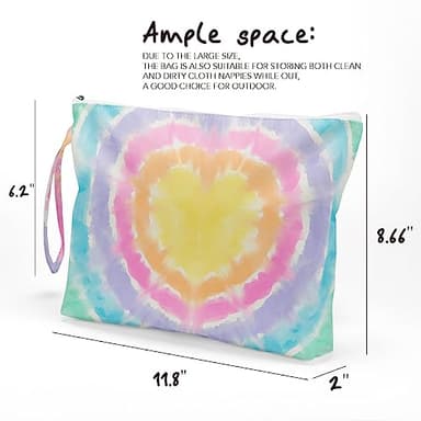 Fokongna Travel Makeup Bag - Zipper Pouch for Women, Sister, Friends - Beach, Pool, Yoga, Gym Clothes, Diapers - Ocean, Sea, Shells, Starfish - Image 6