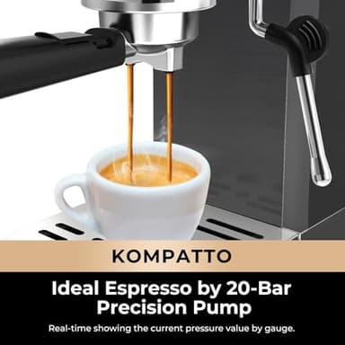 CHULUX Slim Espresso Machine with Milk Frother Steam Wand, 20 Bar Professional Italian Pump Semi Automatic Espresso Coffee Machine for Home Cappuccino & Latte Maker, Black - Image 3