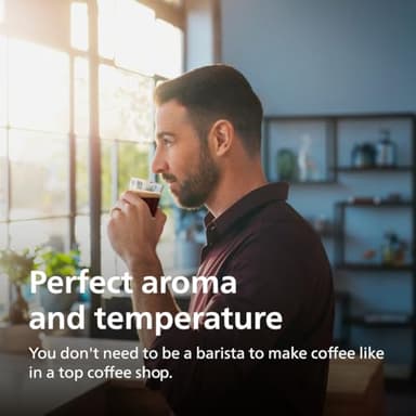 PHILIPS Series 3300 Fully Automatic Espresso Coffee Machine - 6 Hot & Iced Drinks, LatteGo Milk System, 40% Quieter SilentBrew, Ceramic Grinder, Aquaclean Filter, Glossy Black (EP3341/50) - Image 4