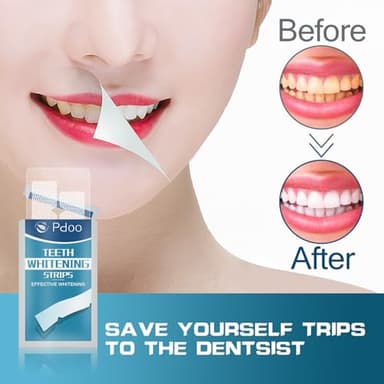 Teeth Whitening Strip 14 Treatments - Whitening Strips for Sensitive People, Fast Remove Smoking, Coffee, Wine Stains, Teeth Brightening Kit Pack of 28 Non-Slip Strips - Image 4