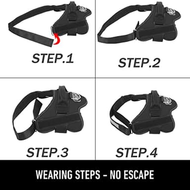 Bolux Dog Harness, No-Pull Reflective Dog Vest, Breathable Adjustable Pet Harness with Handle for Outdoor Walking - No More Pulling, Tugging or Choking (Black, M) - Image 3