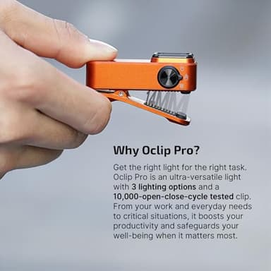 OLIGHT Oclip Pro EDC Flashlight Clip-on Light, Rechargeable 500 Lumens with Three Lighting Solutions Type-C Charging, Magnetic Flash Lights for Signaling, Cycling, Outdoor or Indoor Use(Orange) - Image 3