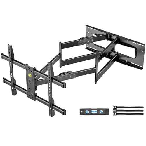 Heavy Duty Long Arm TV Wall Mount with 43" Dual Articulating Arms for Most 50-90 inch Screens, Full Motion TV Mount Swivel Tilt tv Bracket Holds 198lbs,16”,18”,24” Studs VESA 600x400MM FORGING MOUNT - Image 1