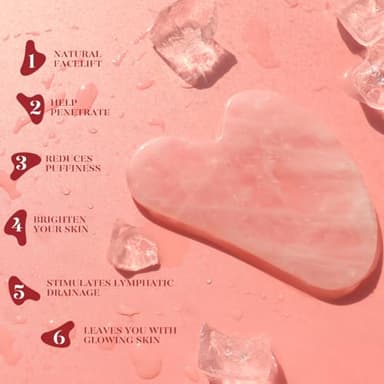 BAIMEI Jade Roller & Gua Sha, Face Roller, Facial Beauty Roller Skin Care Tools, Self Care Gift for Men Women, Massager for Face, Eyes, Neck, Relieve Fine Lines and Wrinkles - Rose Quartz - Image 6