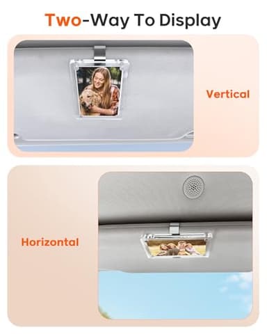 ESVNE 2Pcs Car Picture Holder for Visor Magnetic Picture Frame for 3 Inch Photos, Car Sun Visor Photo Holder with Strong Acrylic Magnet, Personalized Car Accessories with Clips for Easy Display - Image 4