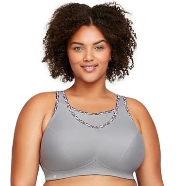 Full Figure Plus Size No-Bounce Camisole Sports Bra Wirefree #1066 - Image 9