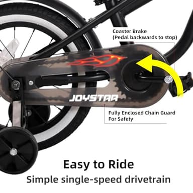 JOYSTAR 16 Inch Kids Bike with Training Wheels for Ages 4-7 Years Old Girls Boys Bike Toddler Bike Beach Cruiser Kids Bicycle Black - Image 3