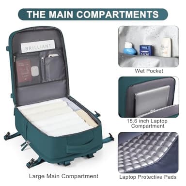 coofay Large Travel Backpack Carry on Flight Approved Mochila De Viaje Carry on Backpack for Airplanes Spirit Airlines Personal Item Bag 18x14x8 Inches Travel Bag Traveling Backpack for Women Men - Image 5