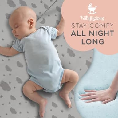 Waterproof Pack and Play Mattress Topper | 38" x 26" x 1.5" | Trifold Style - Breathable Soft Plush Foam - Portable Mattress Topper- Baby Foam Mattresses for Babies - Image 5